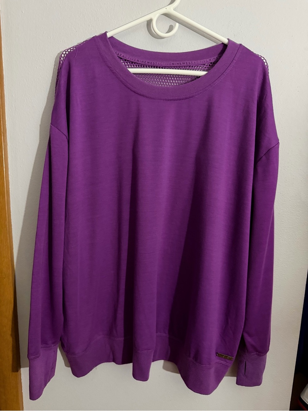 Nine West Violet Mesh-Back Crewneck Sweatshirt